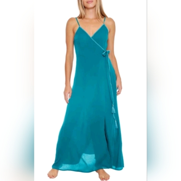 SEE OTHER LISTING Trina Turk Brittany Tassel Maxi Wrap Dress Cover-up - Picture 5 of 12